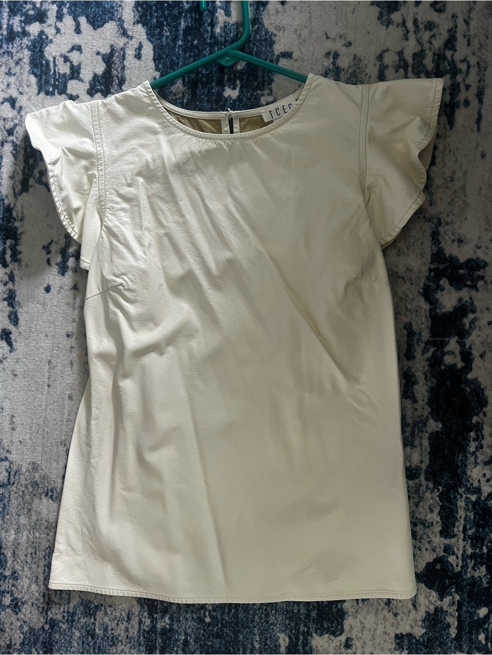 TCEC Cream Flutter-Sleeve Blouse
